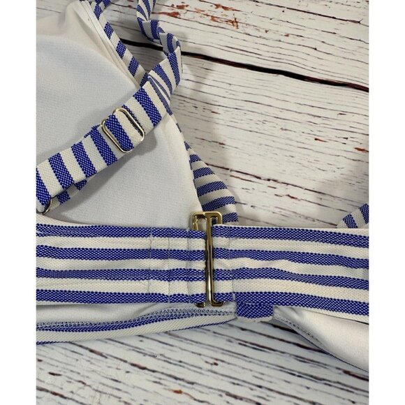 NEW Time and Tru Bikini Womens Plus Size 3X Swim Top & Bottoms Set Blue Stripes - Picture 14 of 16